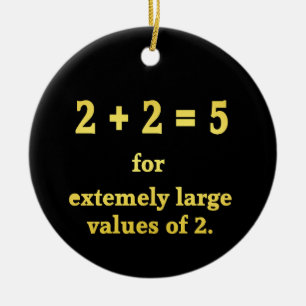 Ornamento De Cerâmica 2 + 2 = 5 Piada Matemática Divertida