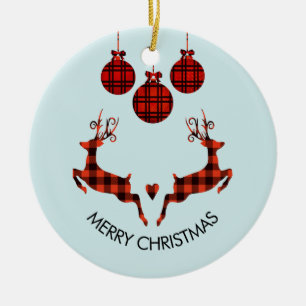 Ornamento De Cerâmica 2 Estilo Russo de Veado de Natal