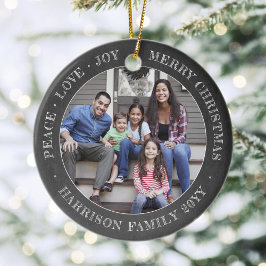 Ornamento De Cerâmica 2 Foto: Joy Joy Merry Xmas Faux Chalkboard