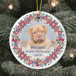 Ornamento De Cerâmica 2 Foto Retro Férias Feriado Floral Fúria Fúria Fúr