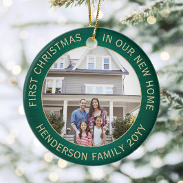 Ornamento De Cerâmica 2 Fotografias Da Casa 1rua Xmas Nova Casa Esmagada