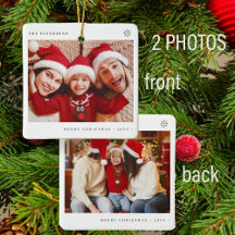 2 fotos da família simples Natal mínimo