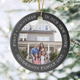 Ornamento De Cerâmica 2 Home Photos First Xmas New Home Faux Chalkboard