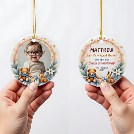Ornamento De Cerâmica 2 lados O Mais Novo Auxiliar do Papai Noel