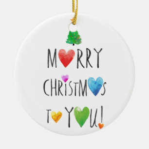 ORNAMENTO DE CERÂMICA "2 LUZES DE NATAL/NATAL DE MERRY TAMBÉM!