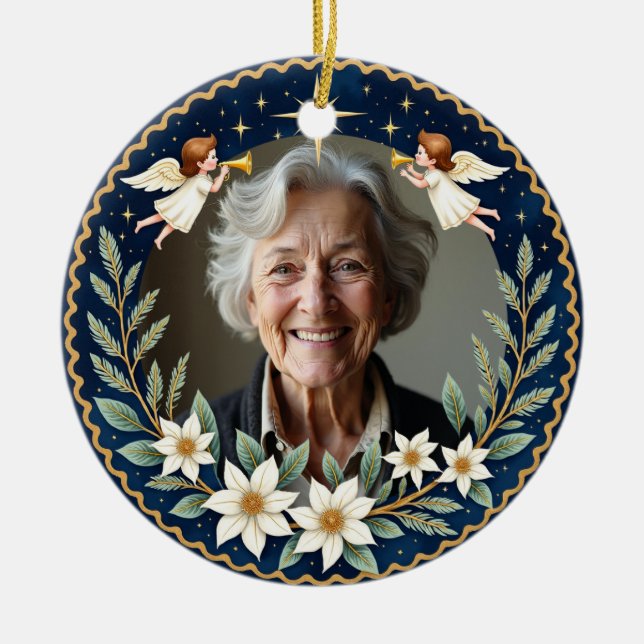 Ornamento De Cerâmica 2 sided Memorial Christmas Starlight Tribute  (Frente)