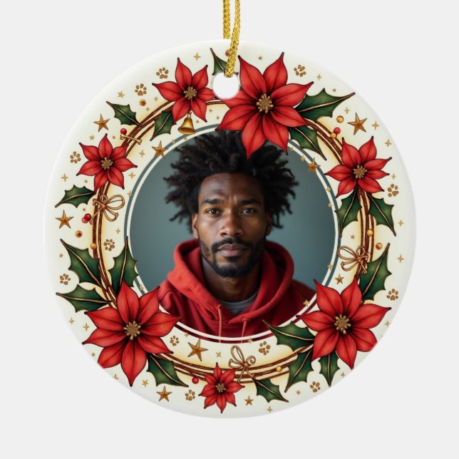 Ornamento De Cerâmica 2sided Memorial Forever in Bloom (Frente)