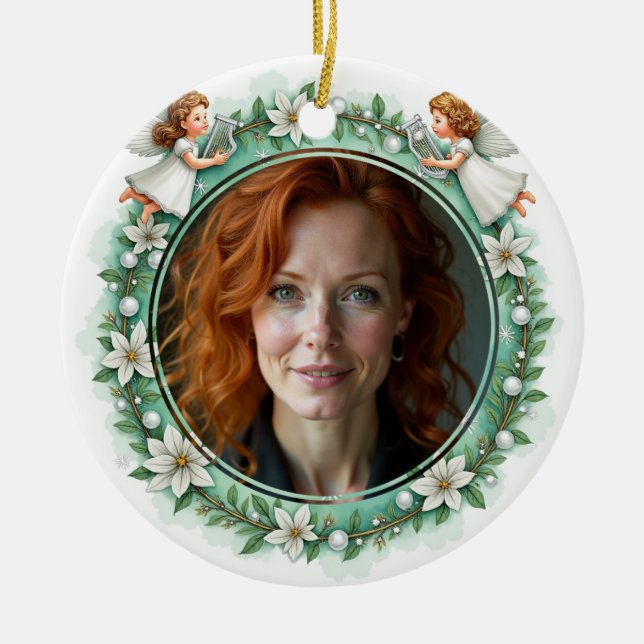 Ornamento De Cerâmica 2sided Memorial Wreath of Grace (Frente)