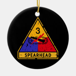 Ornamento De Cerâmica 3ª Divisão Armada - "Grunge" Militar dos EUA