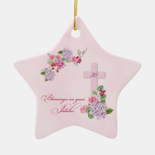 Ornamento De Cerâmica 30 do Aniversário da Vida Religiosa (Frente)
