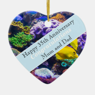 Ornamento De Cerâmica 35º aniversário de casamento Coral