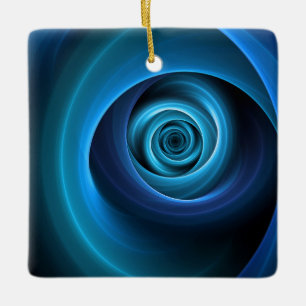 Ornamento De Cerâmica 3D Cores Azuis Espirais Modernas Abstrato de Arte