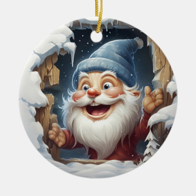 Ornamento De Cerâmica 3D Customized Joyful Santa (Frente)