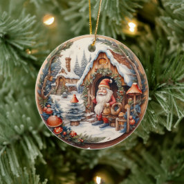 ORNAMENTO DE CERÂMICA 3D VINTAGEM DE NATAL TRADICIONAL SANTA CLAUS