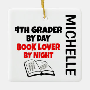 Ornamento De Cerâmica 4º Grader adora Ler PERSONALIZADO