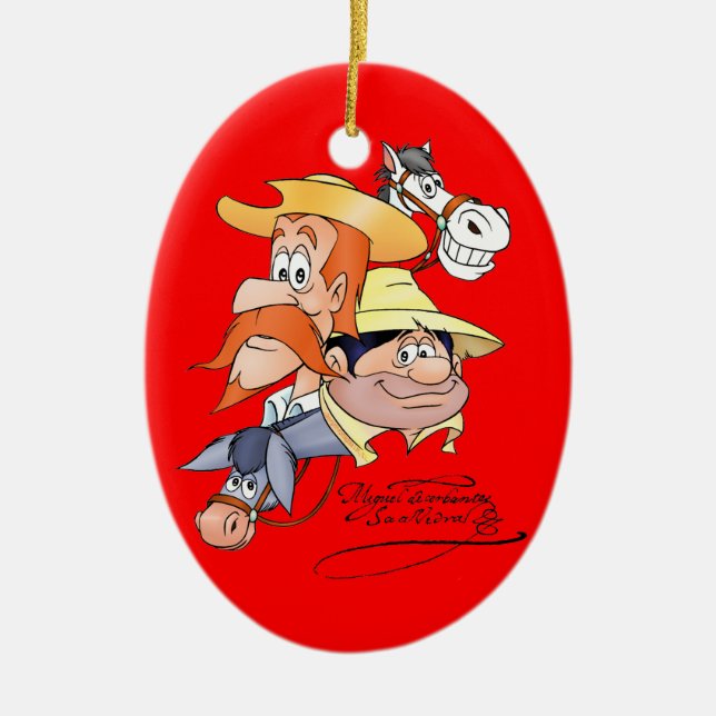 Ornamento De Cerâmica 400 anos com Dulcinea&Don Quixote @QUIXOTEdotTV (Frente)