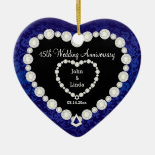 Ornamento De Cerâmica 45.º aniversário de casamento
