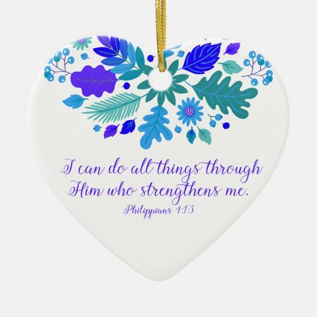 Ornamento De Cerâmica 4:13 dos Philippians - eu posso fazer todas as (Frente)