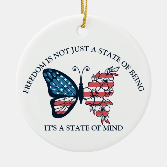 Ornamento De Cerâmica 4 de julho Borboleta (Frente)