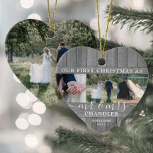 4 Foto Sr. e Sra. 1rua Faux Wood Heart