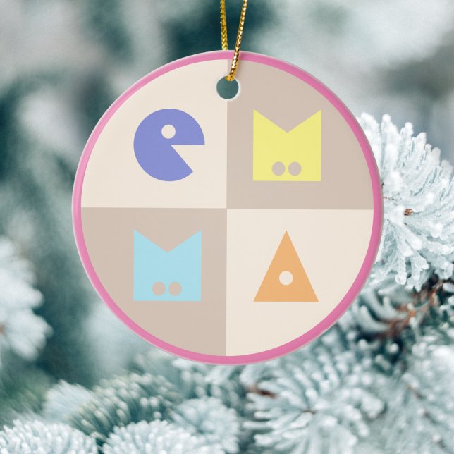 Ornamento De Cerâmica 4 letras nova bebê nascida com o nome de berçário  (Criador carregado)