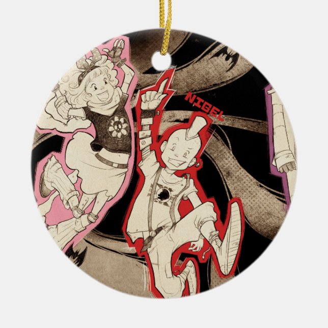 Ornamento De Cerâmica 4 monstro pequenos - grupo (Frente)