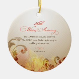 Ornamento De Cerâmica 50º Aniversário de Casamento, Senhor Abençoe e Gua