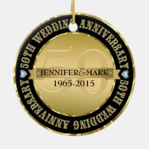 50º Aniversário Metálico Dourado e Preto