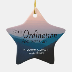 Ornamento De Cerâmica 50.º Aniversário dos Parabéns de Ordenação