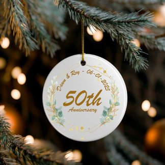 Ornamento De Cerâmica 50th Anniversary Christmas Ornament Personalized, 