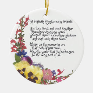 Ornamento De Cerâmica 50th Tributo do aniversário