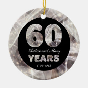 Ornamento De Cerâmica 60ª Festa de Aniversário do Diamante