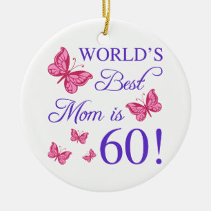 Ornamento De Cerâmica 60º aniversário para a mãe