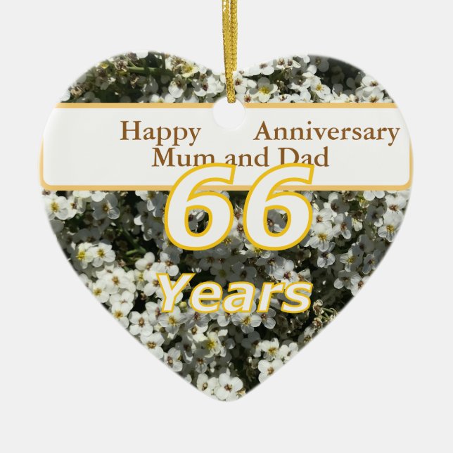 Ornamento De Cerâmica 66 anos editáveis (Frente)