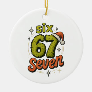 Ornamento De Cerâmica 67, 6-7 meme, 6 7 engraçado, 67 natal