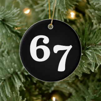 Ornamento De Cerâmica 67 Funny Gen Alpha Lingo