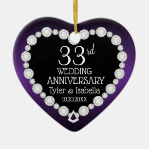 Ornamento De Cerâmica 6 / 33º / 47º aniversário Roxo Ametista