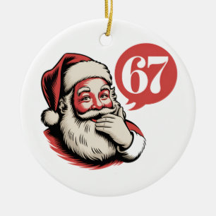 Ornamento De Cerâmica 6 7 Natal Seis Sete Brainrot Papai Noel