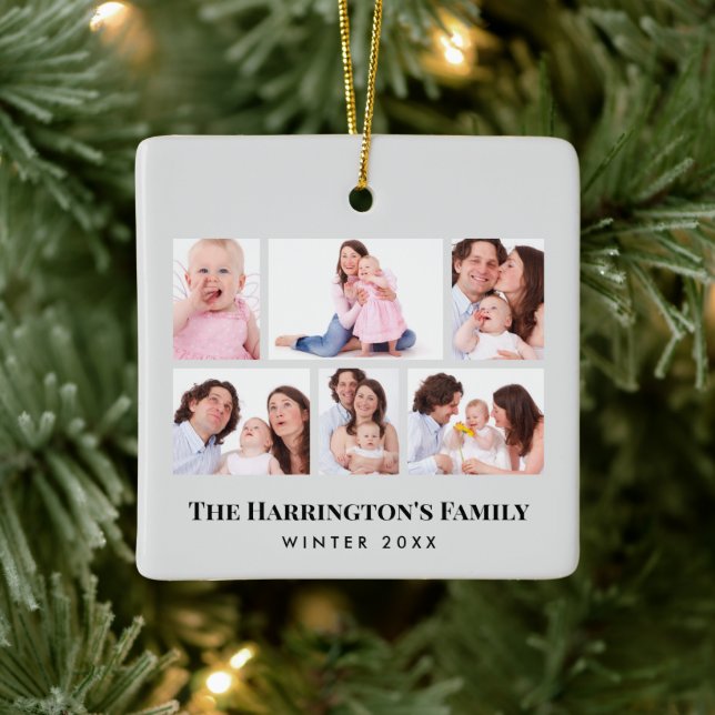 Ornamento De Cerâmica 6 Seções Fotografias Personalizadas - Quadros de C (Árvore)