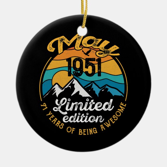 Ornamento De Cerâmica 711 Aniversário De rua Com 71 Anos De Idade Incrív (Frente)