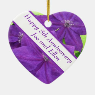 Ornamento De Cerâmica 8º Aniversário, Clematis