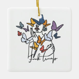 Ornamento De Cerâmica 86 47 Camisa Floral Anti-Trump, Presidente Impeach