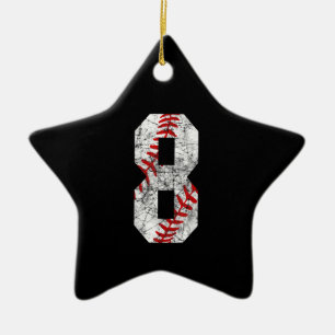 Ornamento De Cerâmica 8.º Aniversário do Baseball Grande Número Oito Ano