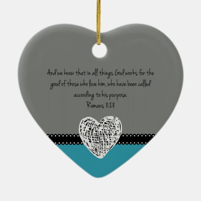 Ornamento De Cerâmica 8:28 cristão dos romanos do verso da bíblia do (Verso)