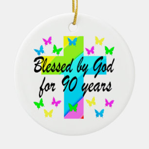 ORNAMENTO DE CERÂMICA 90 CHRISTIAN BIRTHDAY DESIGN