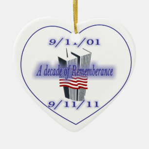 Ornamento De Cerâmica 9-11 10o relembrança do aniversário