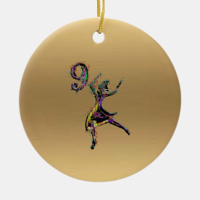 Ornamento De Cerâmica 9o & 10o xmas do dia, bywhacky, (Frente)