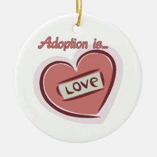 Ornamento De Cerâmica A adopção é amor