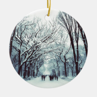 Ornamento De Cerâmica A alameda do Central Park no inverno