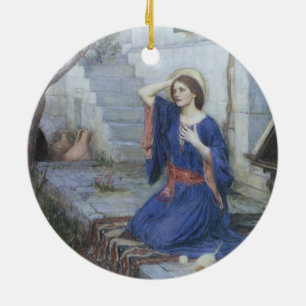 Ornamento De Cerâmica A Anunciação por John William Waterhouse